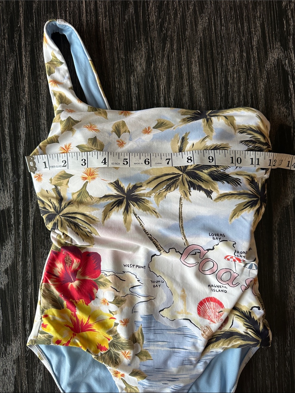 Seafolly Australia Coast To Coast One Shoulder One Piece Swimsuit Powder Blue, 6 - Picture 6 of 11